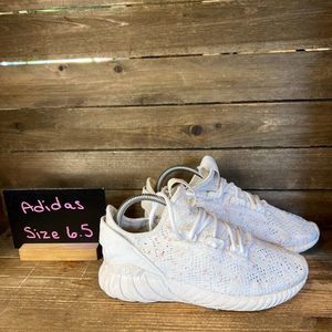Mens Adidas Tubular Doom Sock White Knit Athletic Running Sneaker Shoes Size 6.5
